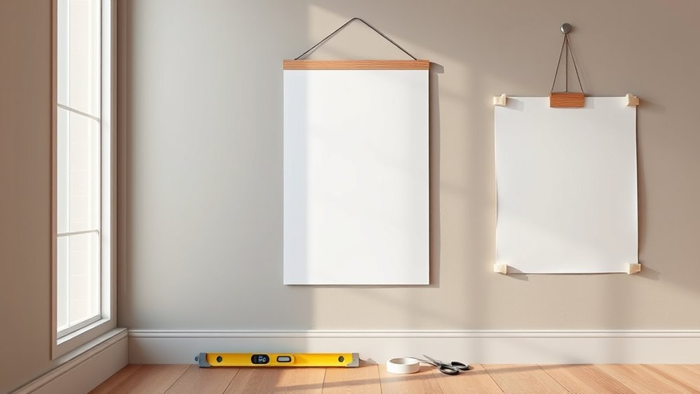 safe damage free poster hanging