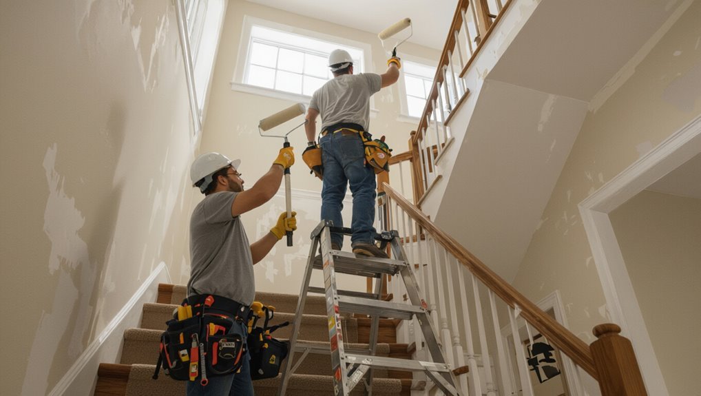 safe stairwell ceiling painting