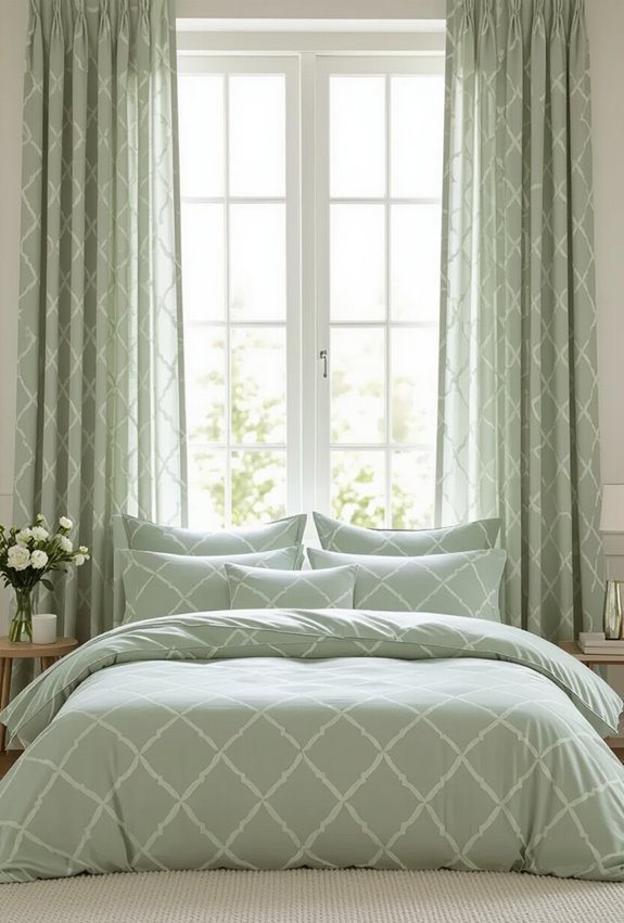 sage and grey botanical patterns