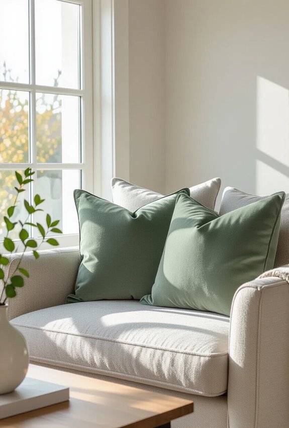 sage and grey textured layering