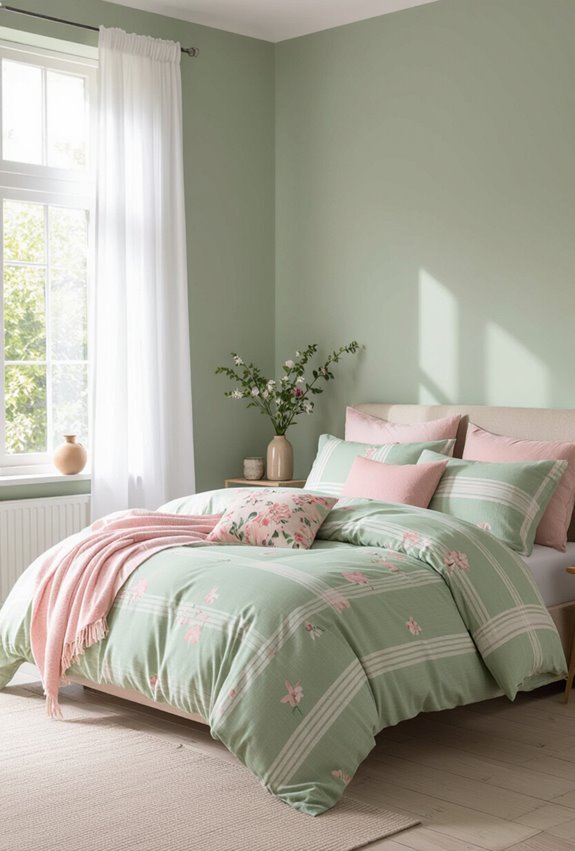 sage and pink patterns