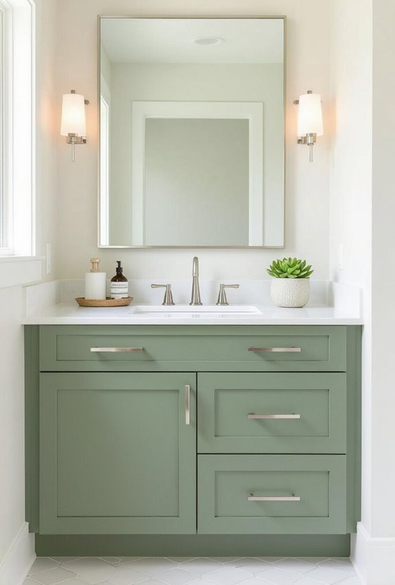 sage cabinets for serenity