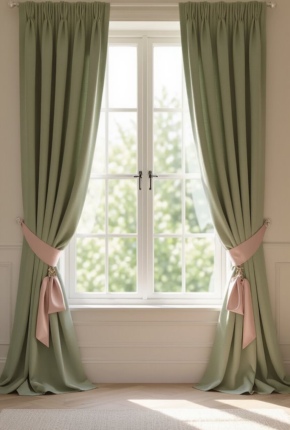 sage drapes blush tiebacks
