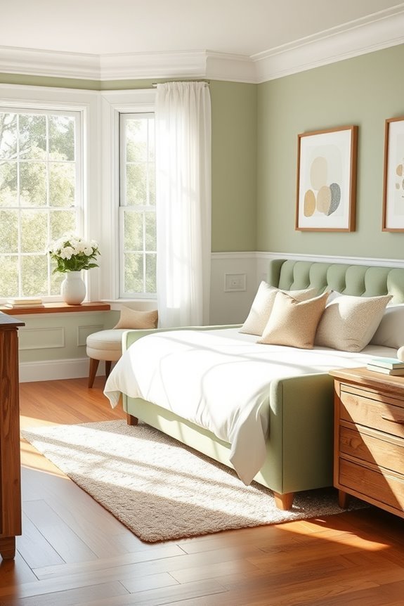 sage green and neutrals blend