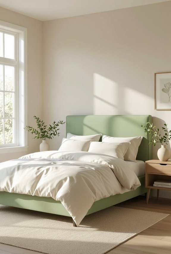 sage green calming focal point