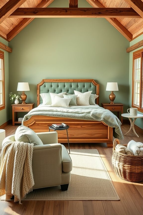 sage green farmhouse bedroom accessories