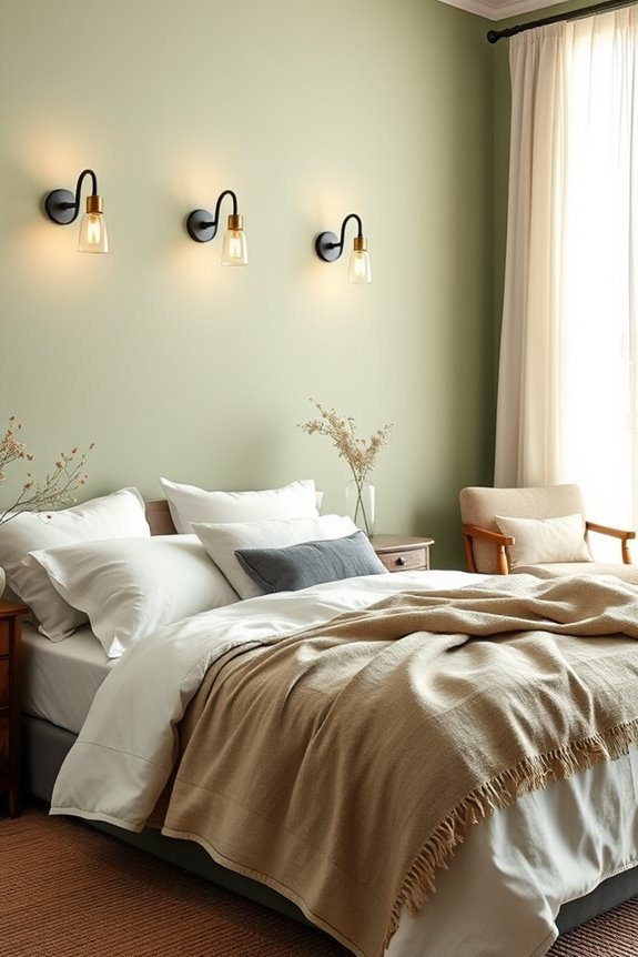 sage green wall sconces