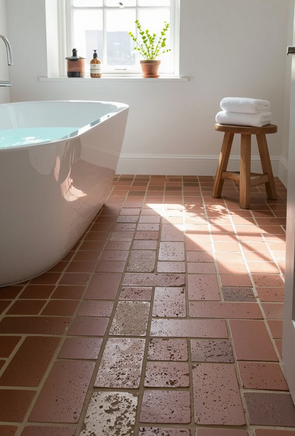 salvaged rustic eco bathroom flooring