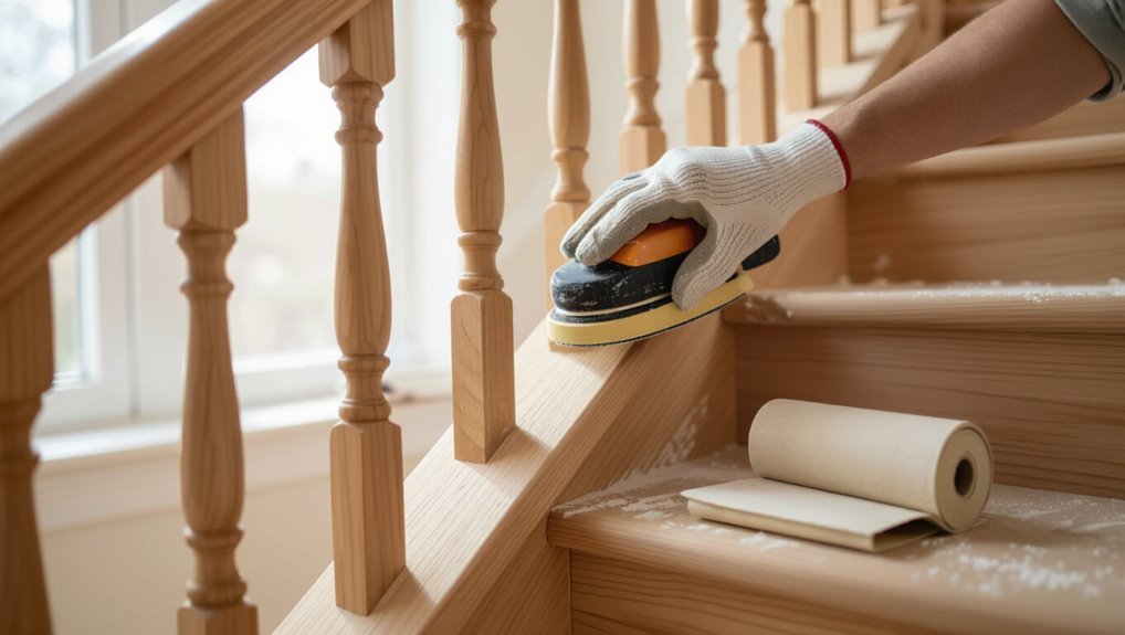 sanding banister with grit progression