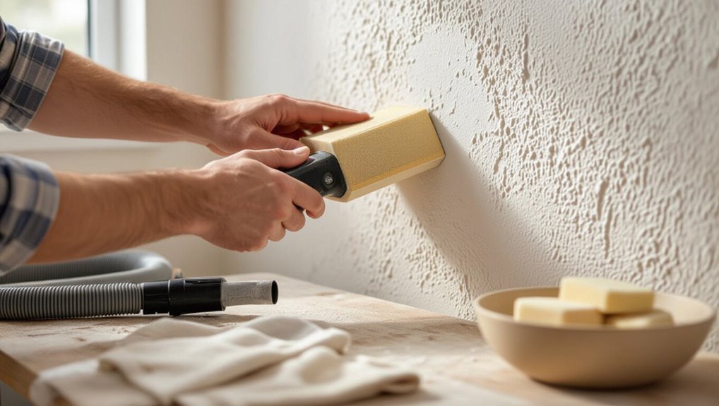 sanding textured walls selectively