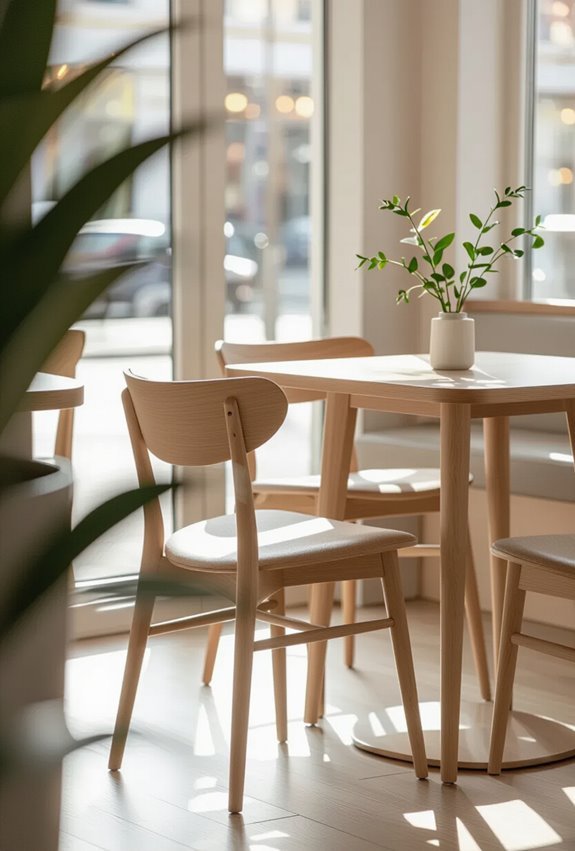 scandinavian minimalist birch seating