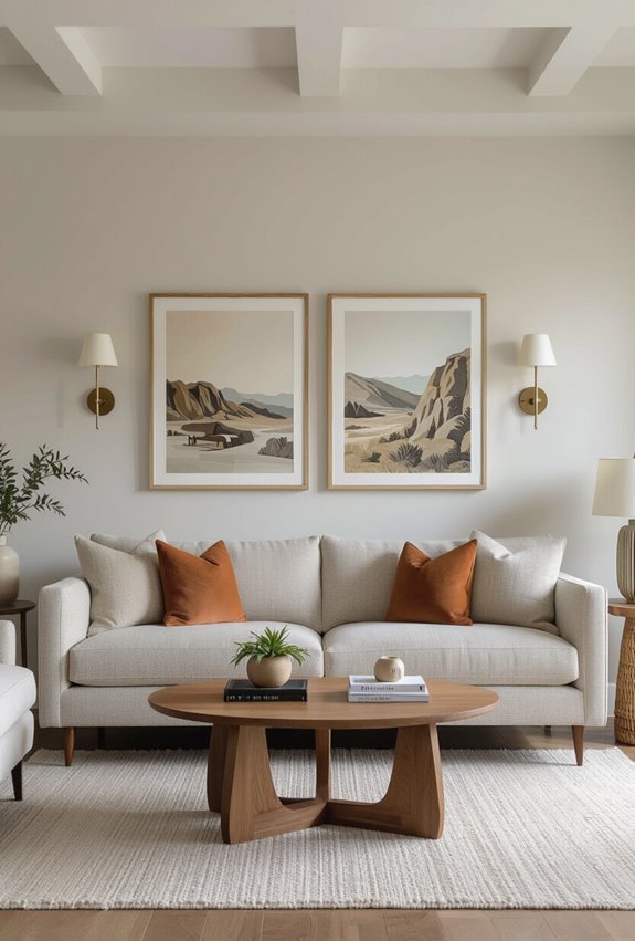 sconces framing balanced seating ambiance