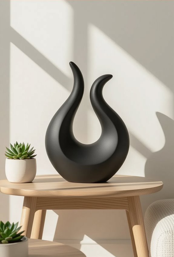 sculptural accents create focal points