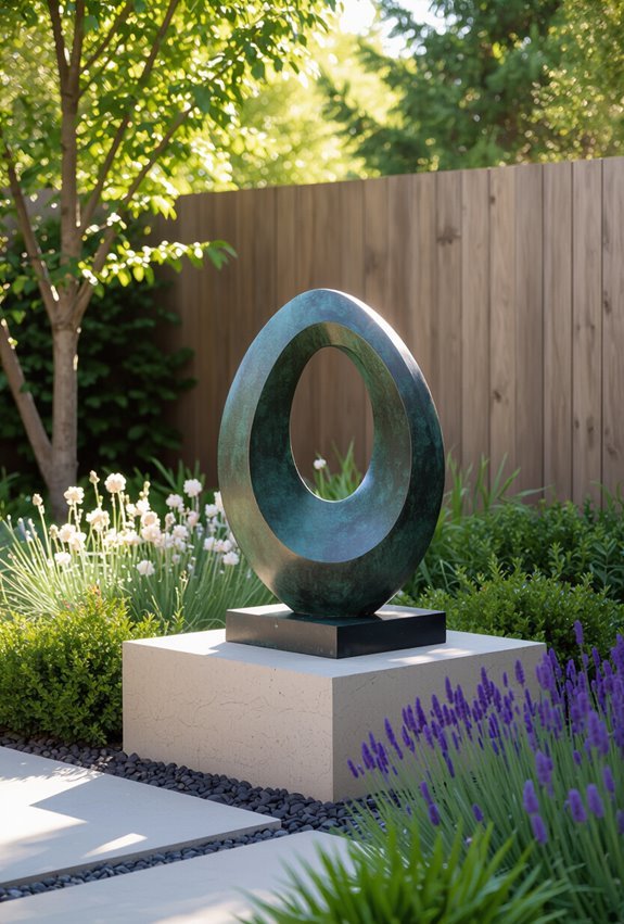 sculptural art personalizes backyard space