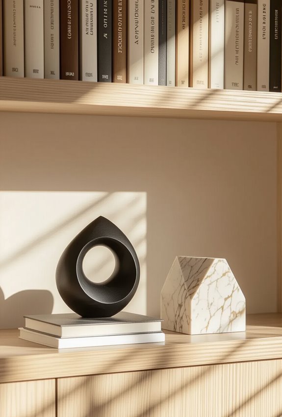 sculptural bookends as art