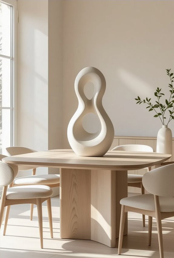 sculptural focal points elevate dining
