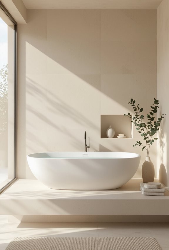 sculptural freestanding tub focal point