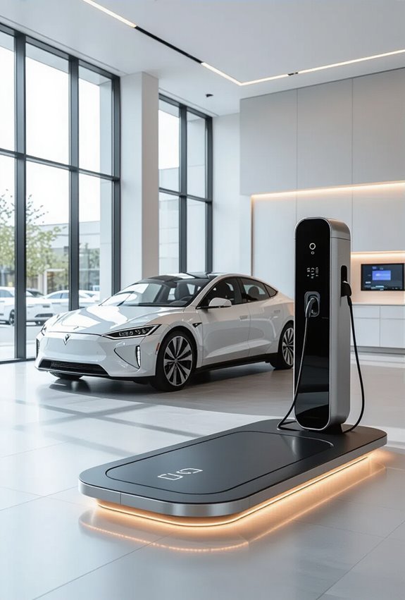 sculptural integrated vehicle charging stations