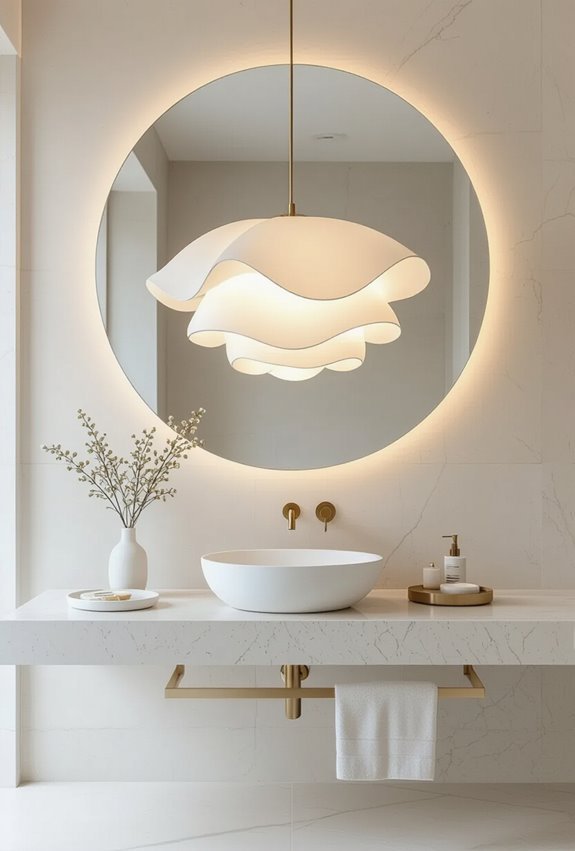 sculptural lighting elevates bathroom