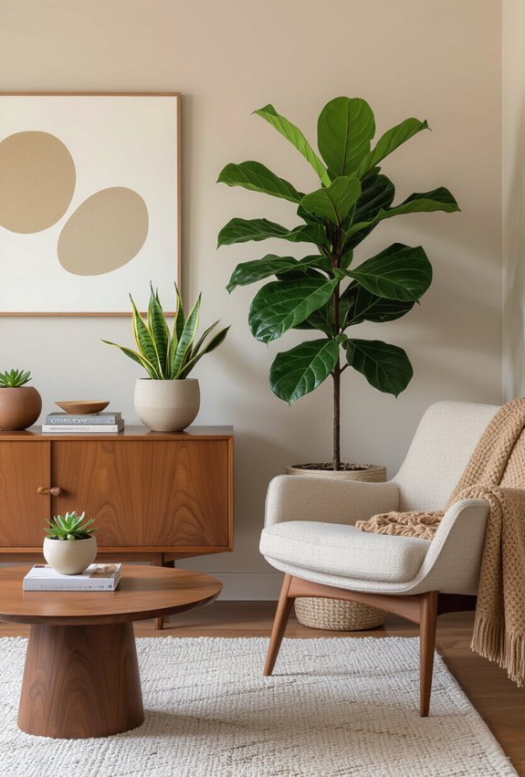 sculptural mid century plant grouping