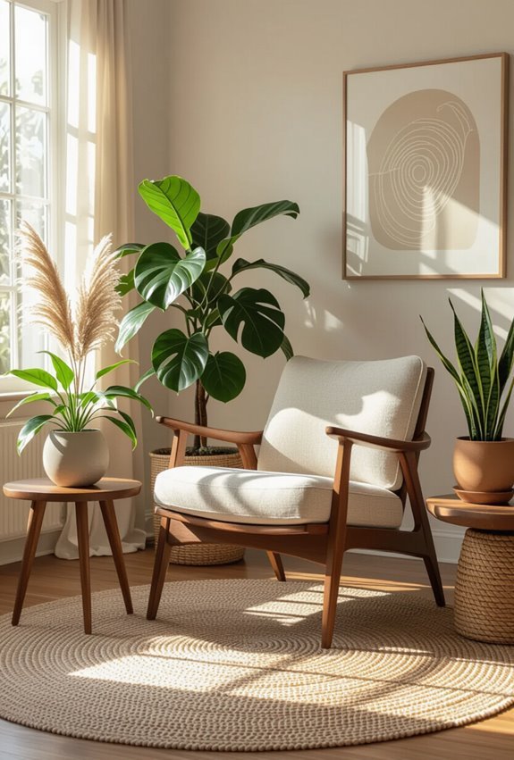 sculptural plants complement mid century