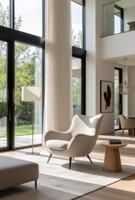 sculptural seating emphasizes verticality
