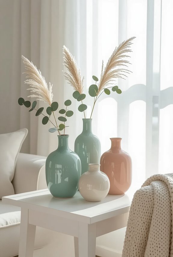 sea colored glass and ceramics