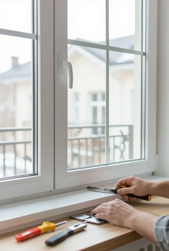 seal window sashes and hardware