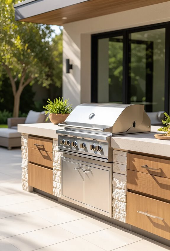 seamless counter height multi fuel grilling
