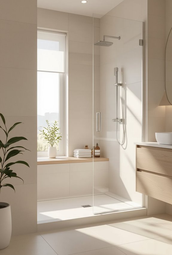 seamless curbless accessible shower