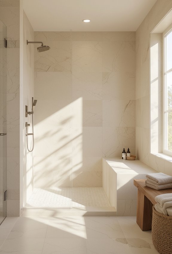 seamless curbless accessible shower