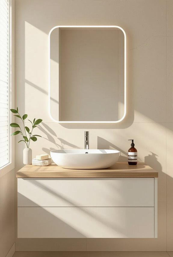seamless frameless mirror installation