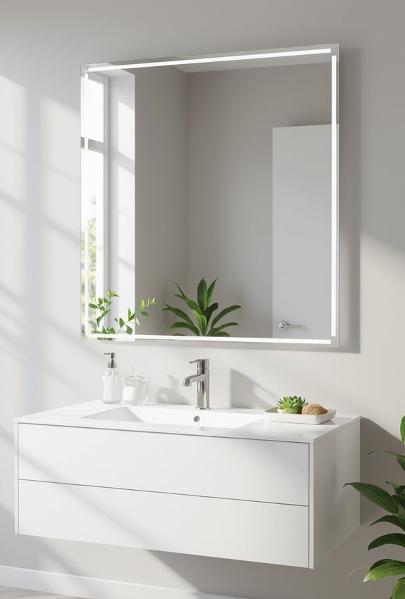 seamless frameless mirrors concealed mounts