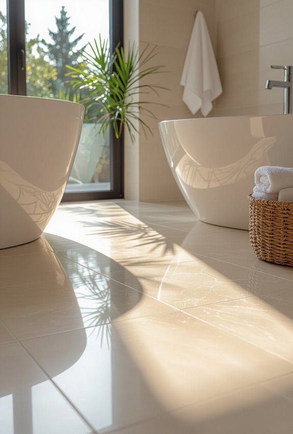 seamless grout free porcelain flooring