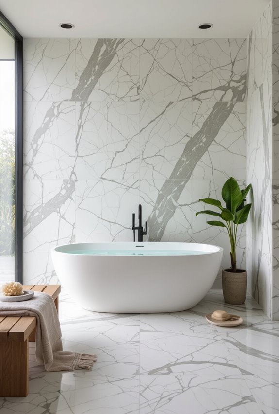 seamless honed veined marble
