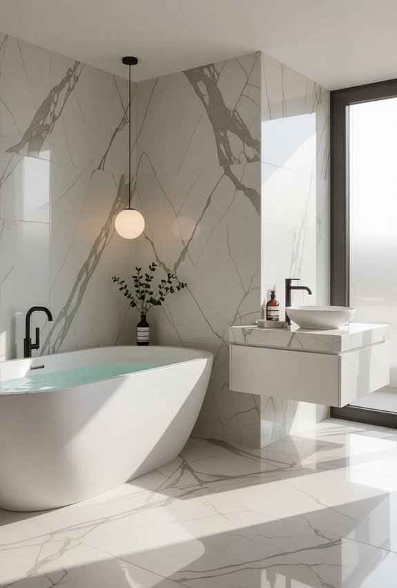 seamless large format marble tiles