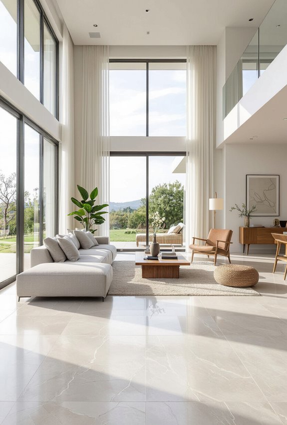 seamless large format tile flooring