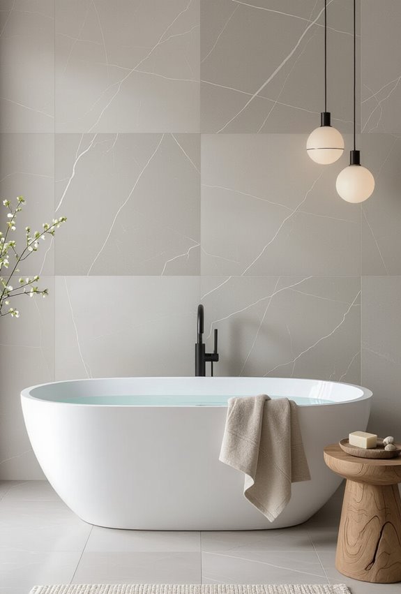 seamless oversized porcelain wall