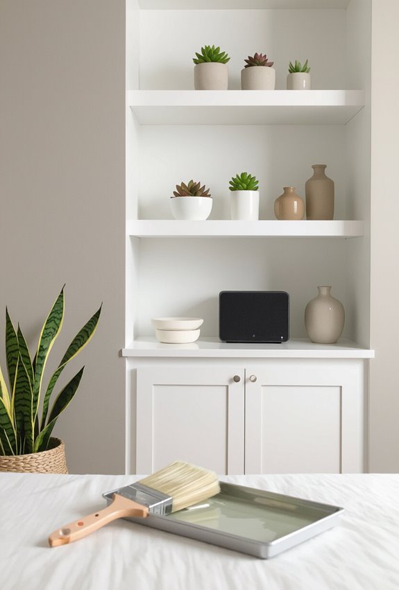 seamless painted shelves finish