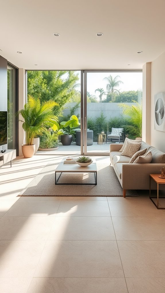 seamless tile transition indoors