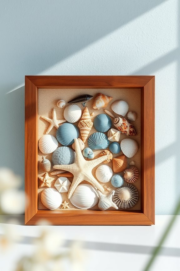 seashell art shadow boxes