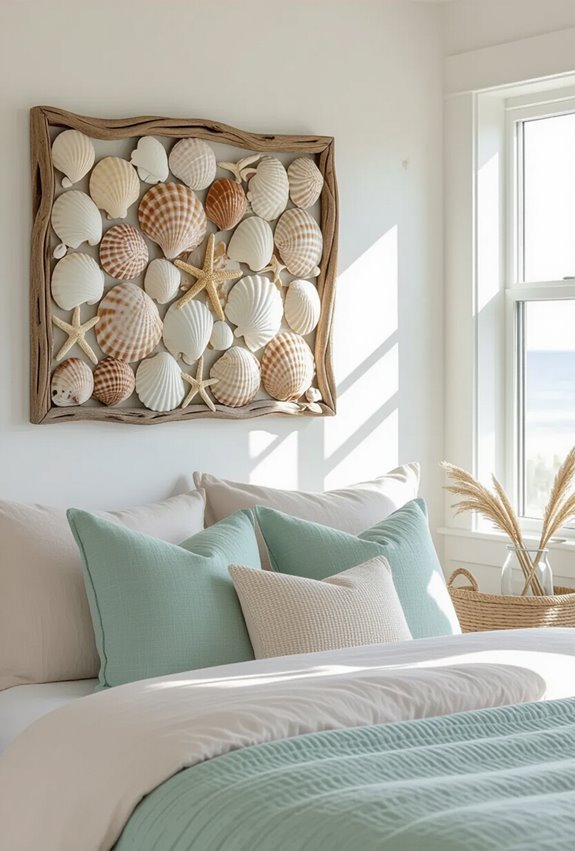 seashell mobile coastal wall