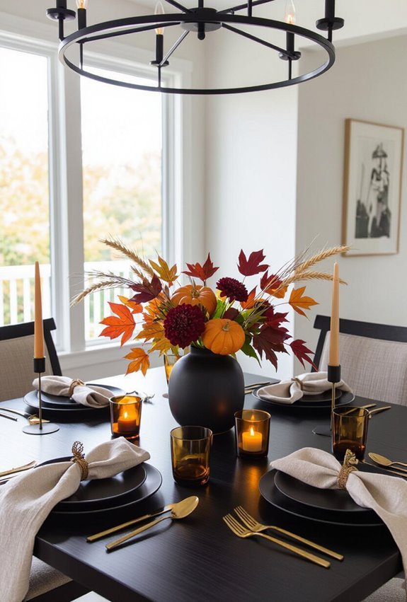seasonal accents for black tables
