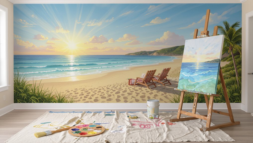seasonal beach mural transformations