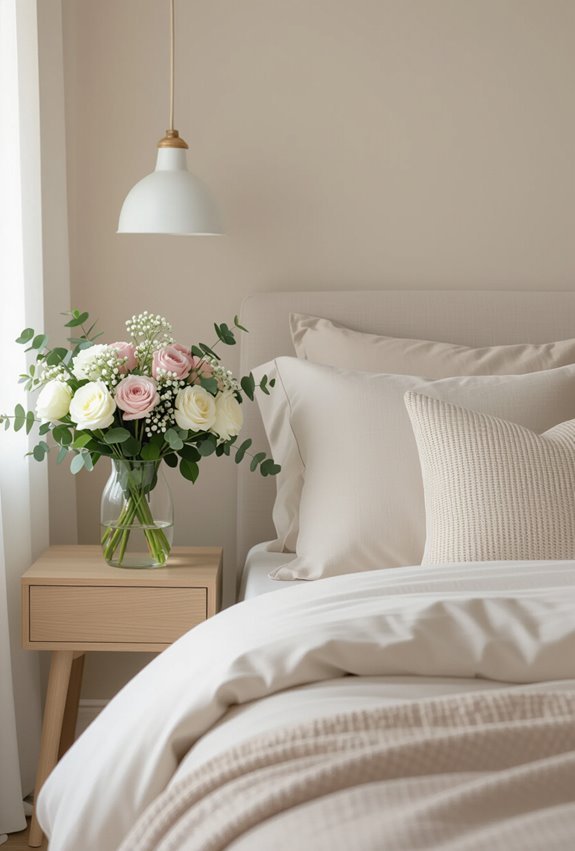 seasonal blooms enhance bedroom ambiance
