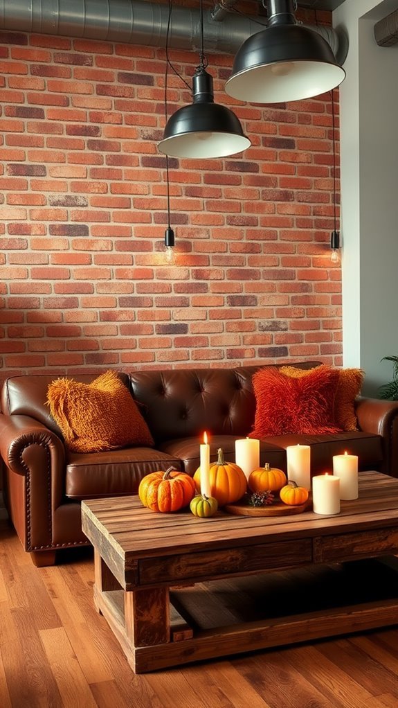 seasonal brick wallpaper decor