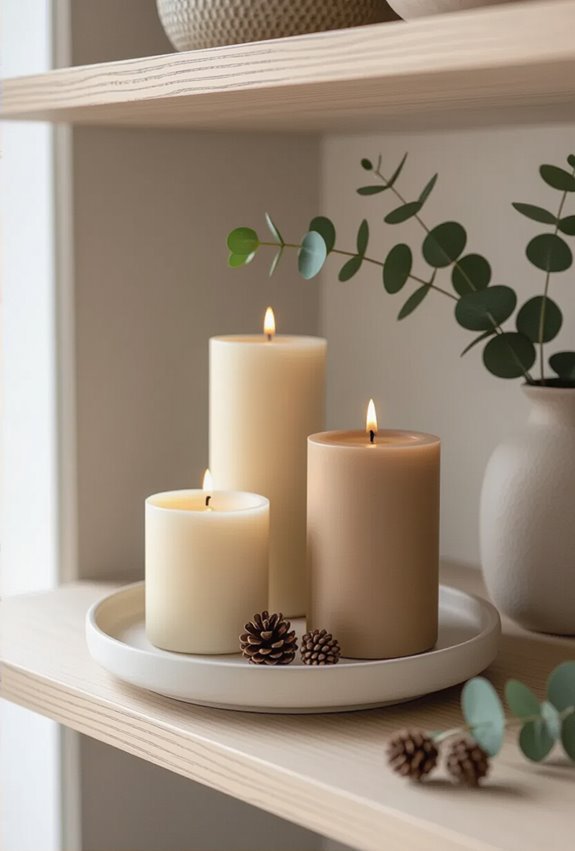 seasonal candles anchor tray