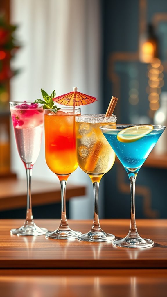 seasonal cocktail artwork display