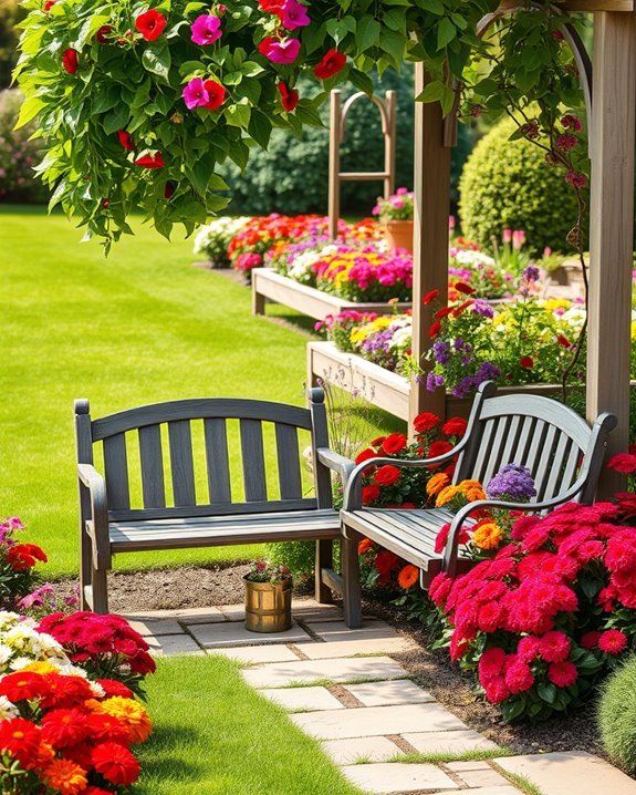 seasonal colorful garden displays