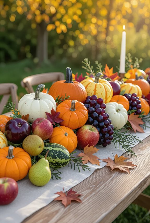 seasonal edible fruit centerpieces
